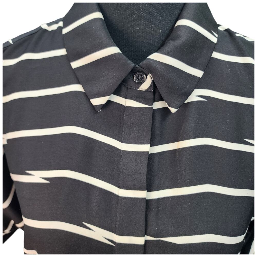 NWT American Living Shirt Dress SZ 12 Women Black White Work Casual Pockets NEW - Picture 5 of 11